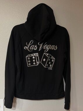 VS Victorias Secret PINK - Hoodie Sweater Sweatshirt - Las Vegas Black Sequin